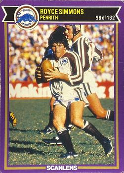 1987 Scanlens Rugby League #98 Royce Simmons Front